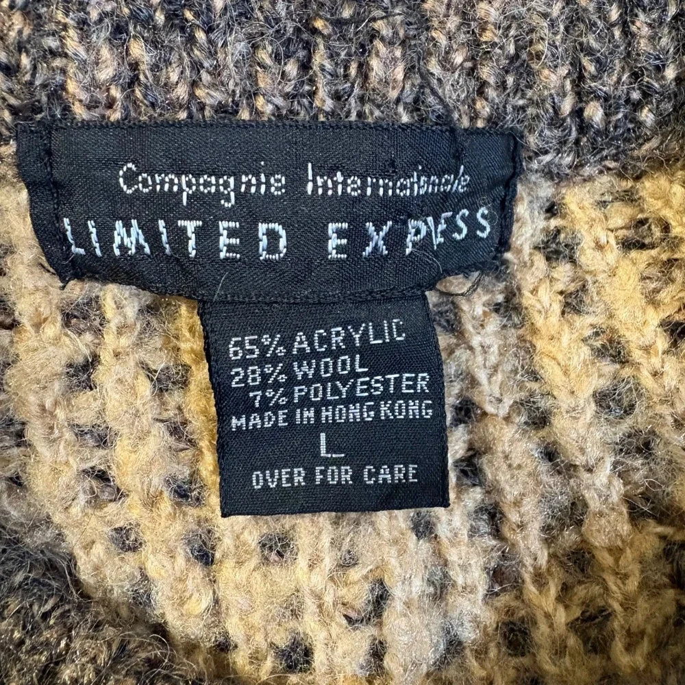 Limited Express Sweater Men Fit M Brown Waffle Knit Wool Blend Vintage Hong Kong